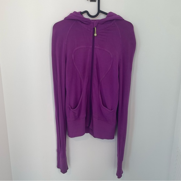 Lululemon Vintage Scuba Full Zip up Hoodie Stretch French Terry Vibrant Purple 4 - Picture 2 of 6